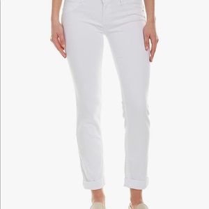 Hudson Bacara cropped straight leg white jeans